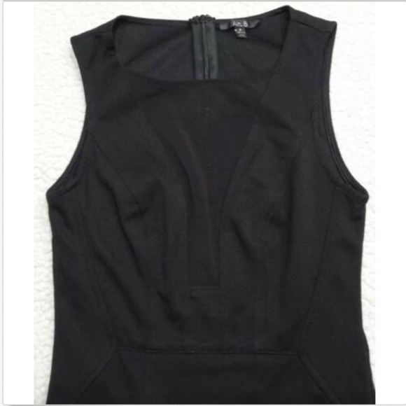 Alt. B Size Small Little Black Asymmetrical Dress Sheer Neckline - Picture 3 of 6